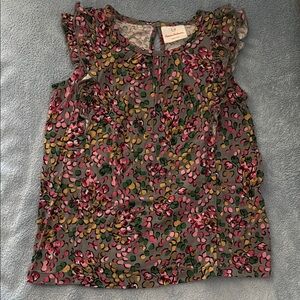 Hanna Andersson Flutter Sleeve Ruffled Blouse in Pink and Yellow